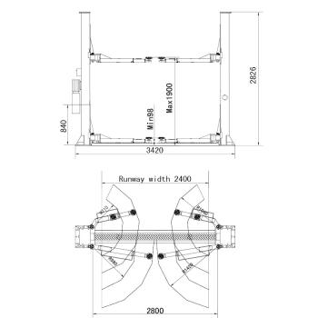 Dvojstĺpový zdvihák UNIVER DSZ 4.0 TA (2)