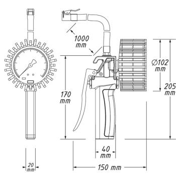 Pneuhustič s presným tlakomerom HAZET 9041G-1 (3)