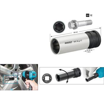 Nástrčná hlavica na skrutky hliníkových diskov HAZET 905SLG-17 (1)