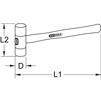 Karosárske kladivo s plastovými koncovkami KSTOOLS 140.5202 (2)