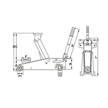 Pojazdný pneumaticko-hydraulický dielenský zdvihák OMEGALIFT 22101C (2)