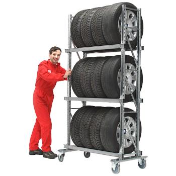 Trojúrovňový pojazdný regál pre pneumatiky / kolesa GENIUS (1)