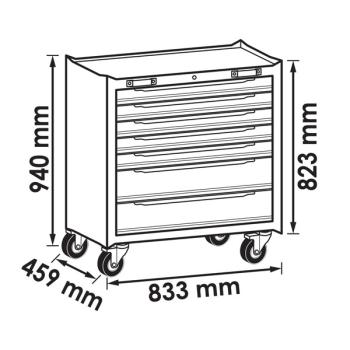 Dielenský vozík pre skriňové steny (833 mm) VIGOR V6000-019XL (2)