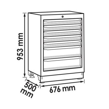Zásuvková spodná skriňa (7 zásuviek - 676 mm) VIGOR V6000-01 (2)