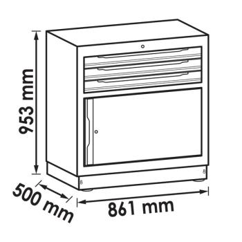 Zásuvková spodná skriňa (3 zásuvky - 861 mm) VIGOR V6000-030XL (2)