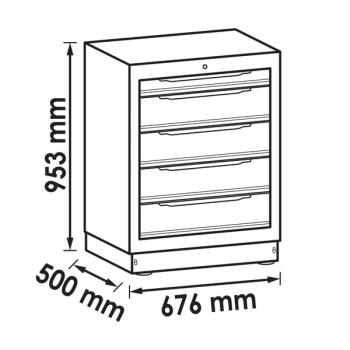 Zásuvková spodná skriňa (5 zásuviek - 676 mm) VIGOR V6000-031 (2)