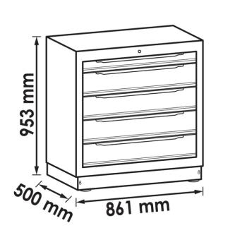 Zásuvková spodná skriňa (5 zásuviek - 861 mm) VIGOR V6000-031XL (2)