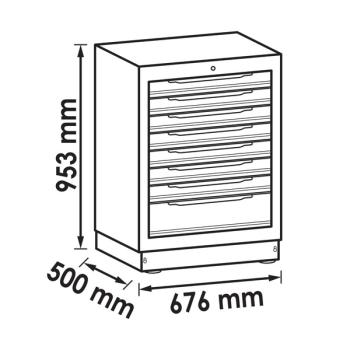 Zásuvková spodná skriňa (8 zásuviek - 676 mm) VIGOR V6000-032 (2)