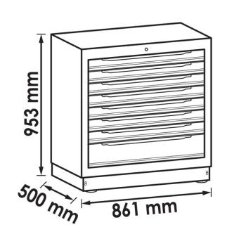 Zásuvková spodná skriňa (8 zásuviek - 861 mm) VIGOR V6000-032XL (2)