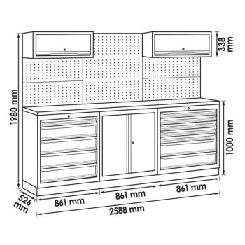 Zostava dielenského nábytku VIGOR V6000-3P2XL (2)