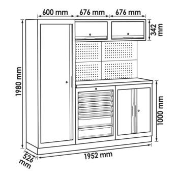 Zostava dielenského nábytku VIGOR V6000-3-X (2)